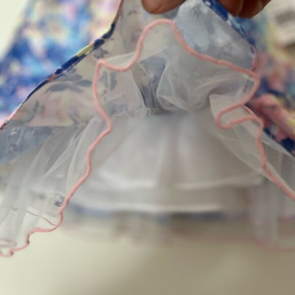 Bonnie Baby pastel blue, pink, gauze lining 2 pc dress set, brand new, - Picture 11 of 12